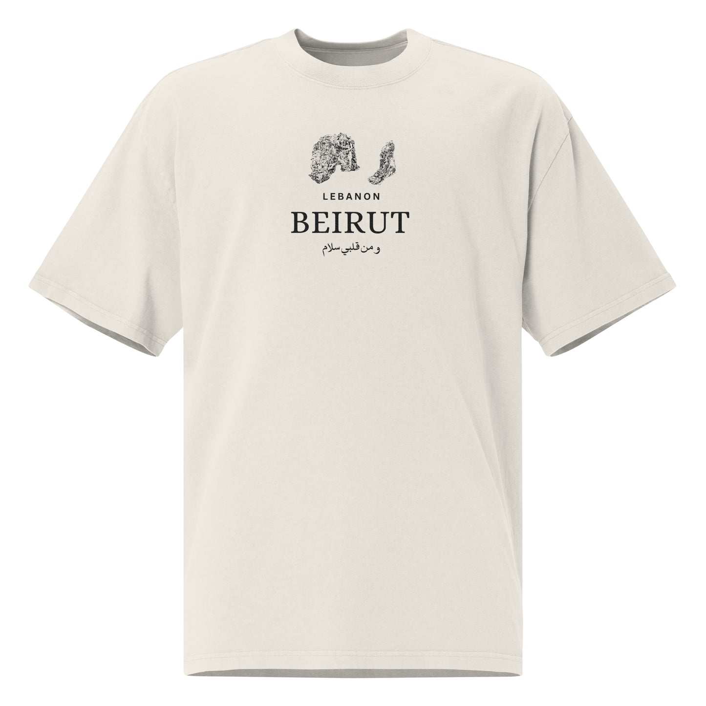 Oversized Beirut Light faded t-shirt